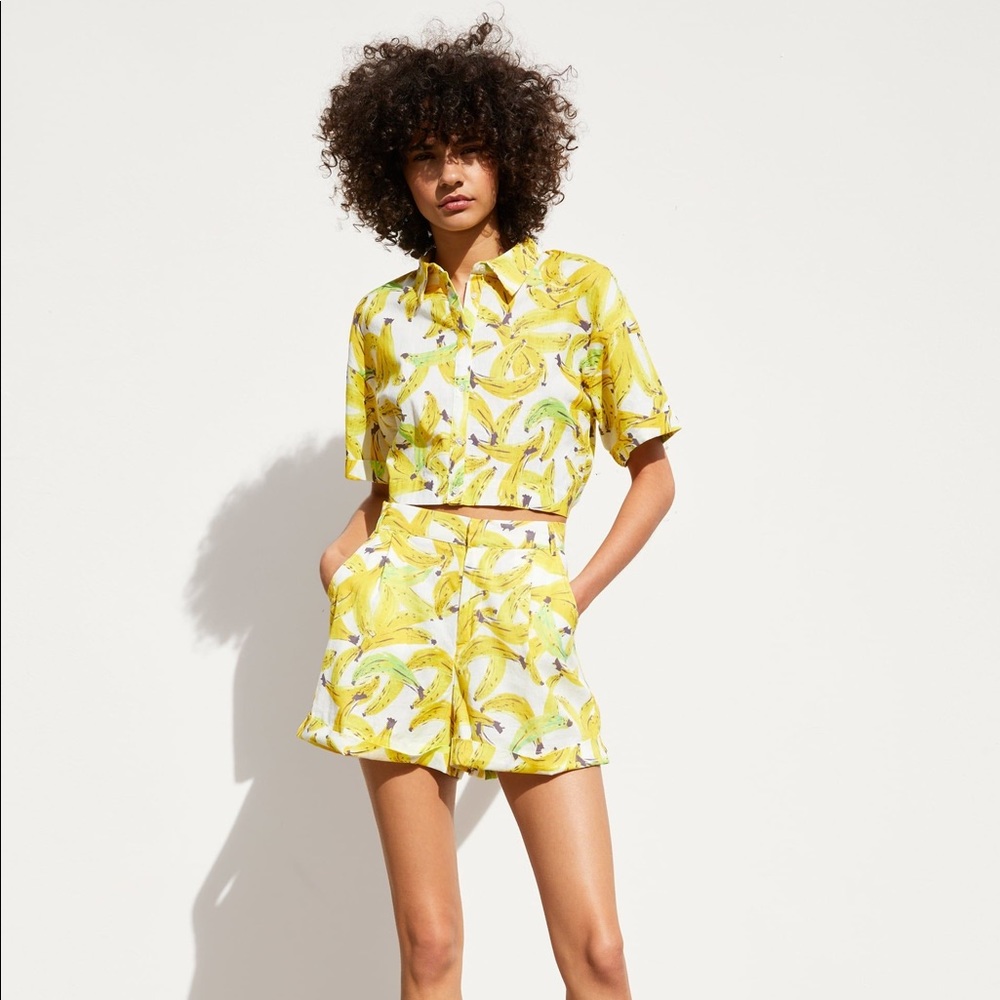 Zara Banana Top and Shorts Set